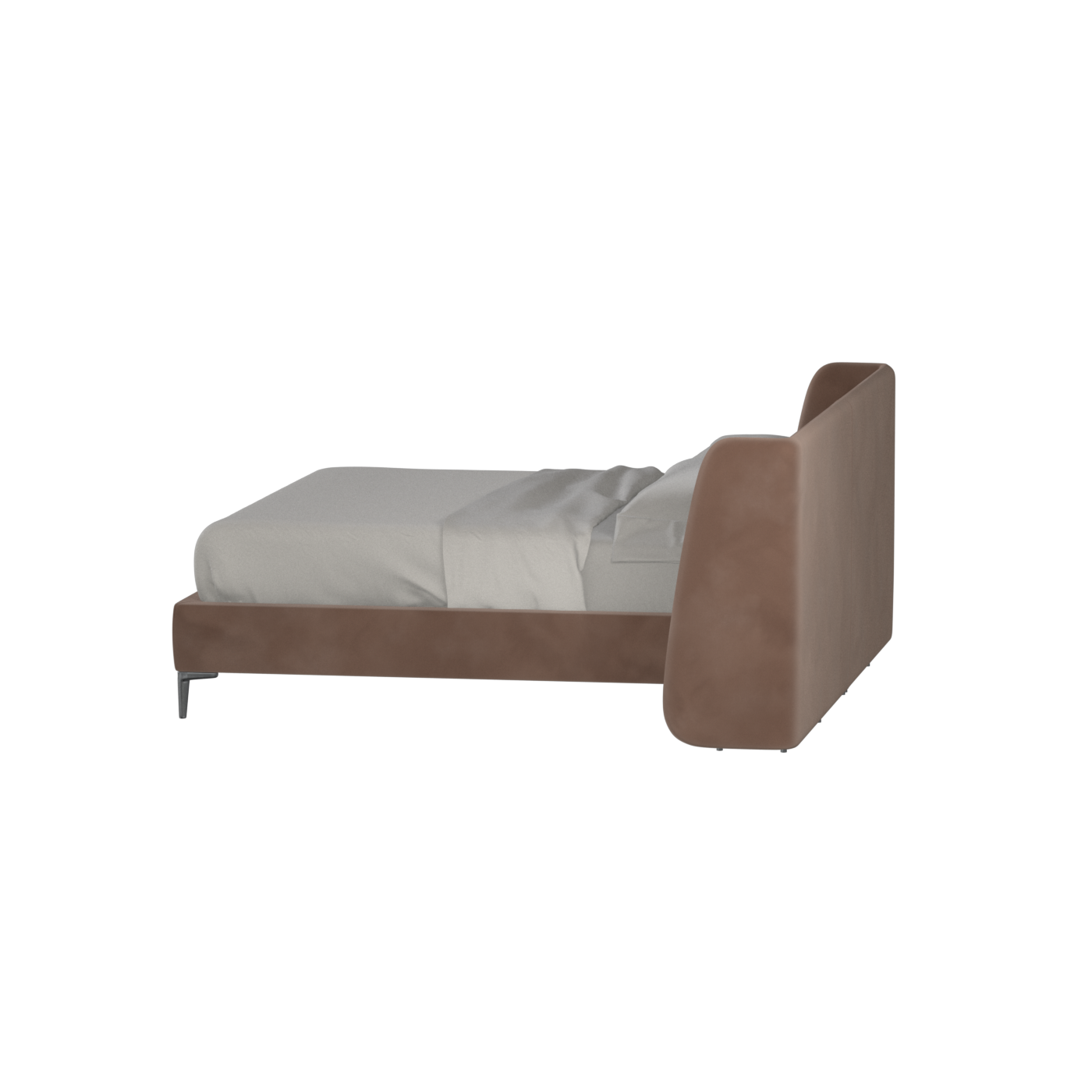 Abbey Upholstered Bed with Structured Headboard and Refined Lines