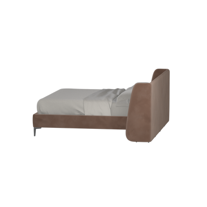 Abbey Upholstered Bed with Structured Headboard and Refined Lines
