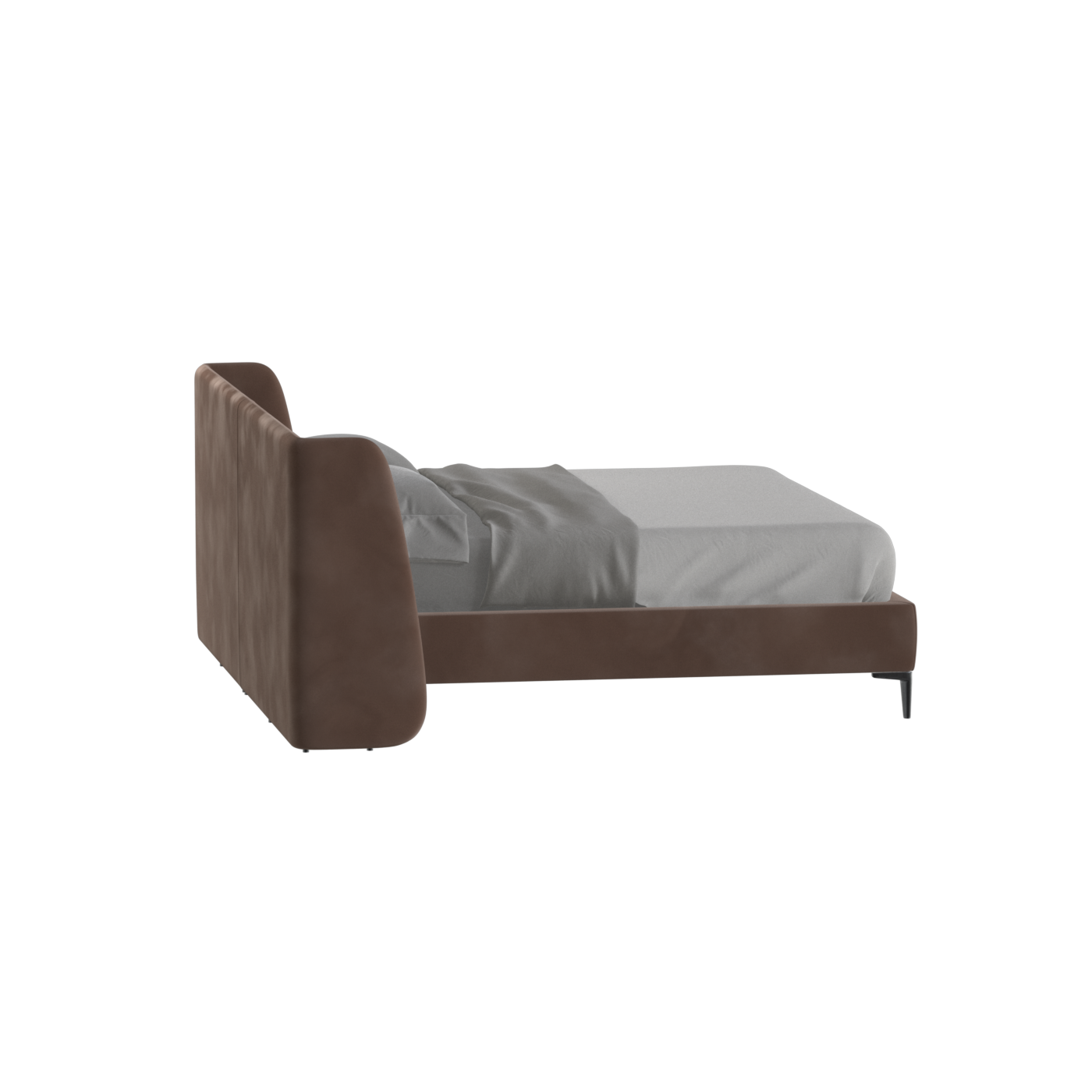 Abbey Upholstered Bed with Structured Headboard and Refined Lines