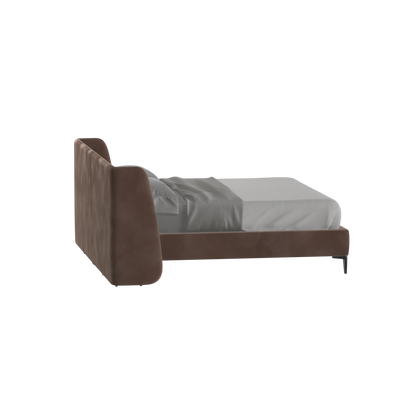 Abbey Upholstered Bed with Structured Headboard and Refined Lines