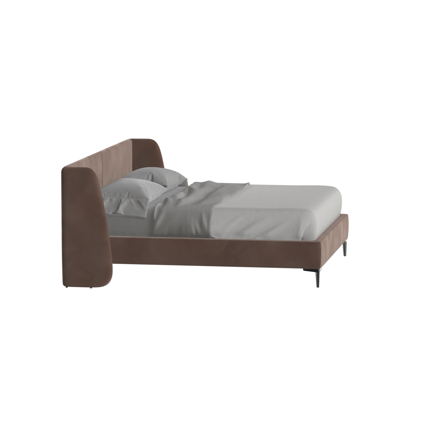 Abbey Upholstered Bed with Structured Headboard and Refined Lines