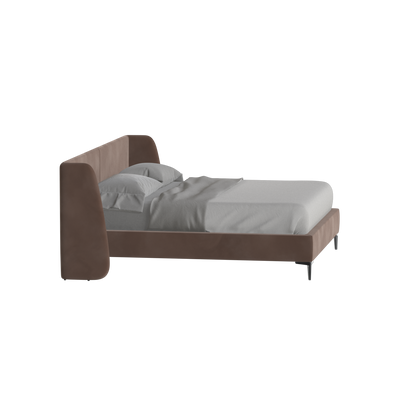 Abbey Upholstered Bed with Structured Headboard and Refined Lines
