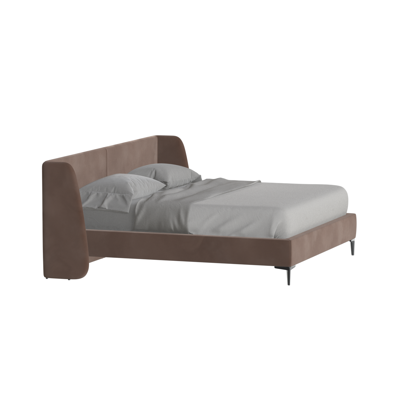 Abbey Upholstered Bed with Structured Headboard and Refined Lines