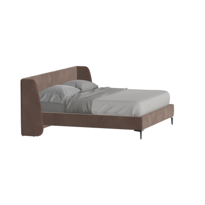 Abbey Upholstered Bed with Structured Headboard and Refined Lines