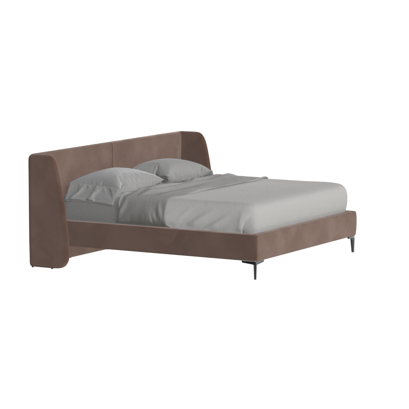 Abbey Upholstered Bed with Structured Headboard and Refined Lines