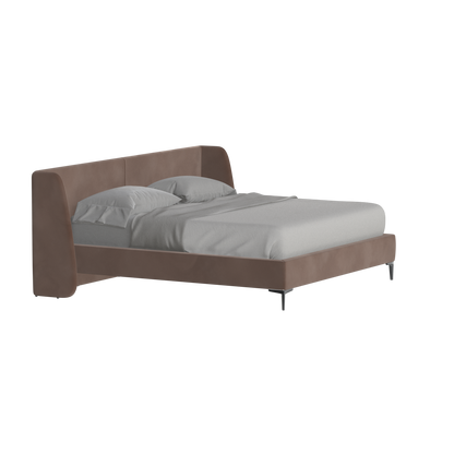 Abbey Upholstered Bed with Structured Headboard and Refined Lines