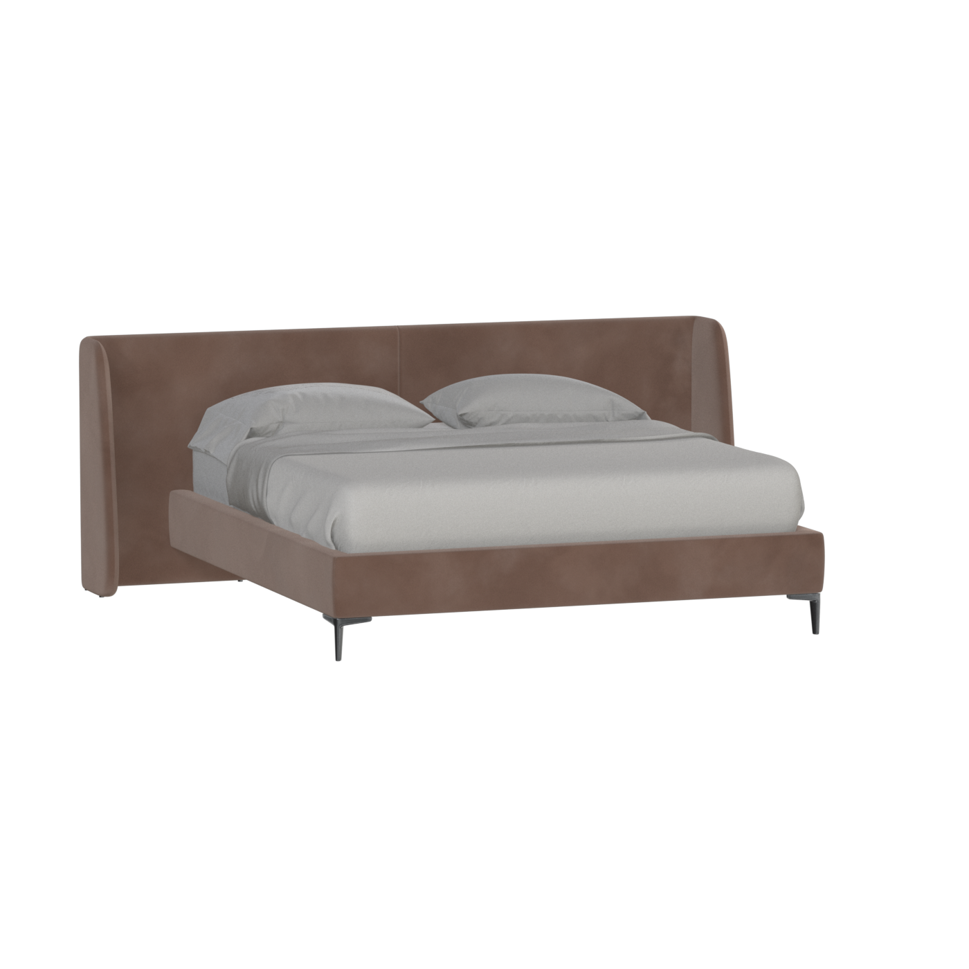 Abbey Upholstered Bed with Structured Headboard and Refined Lines