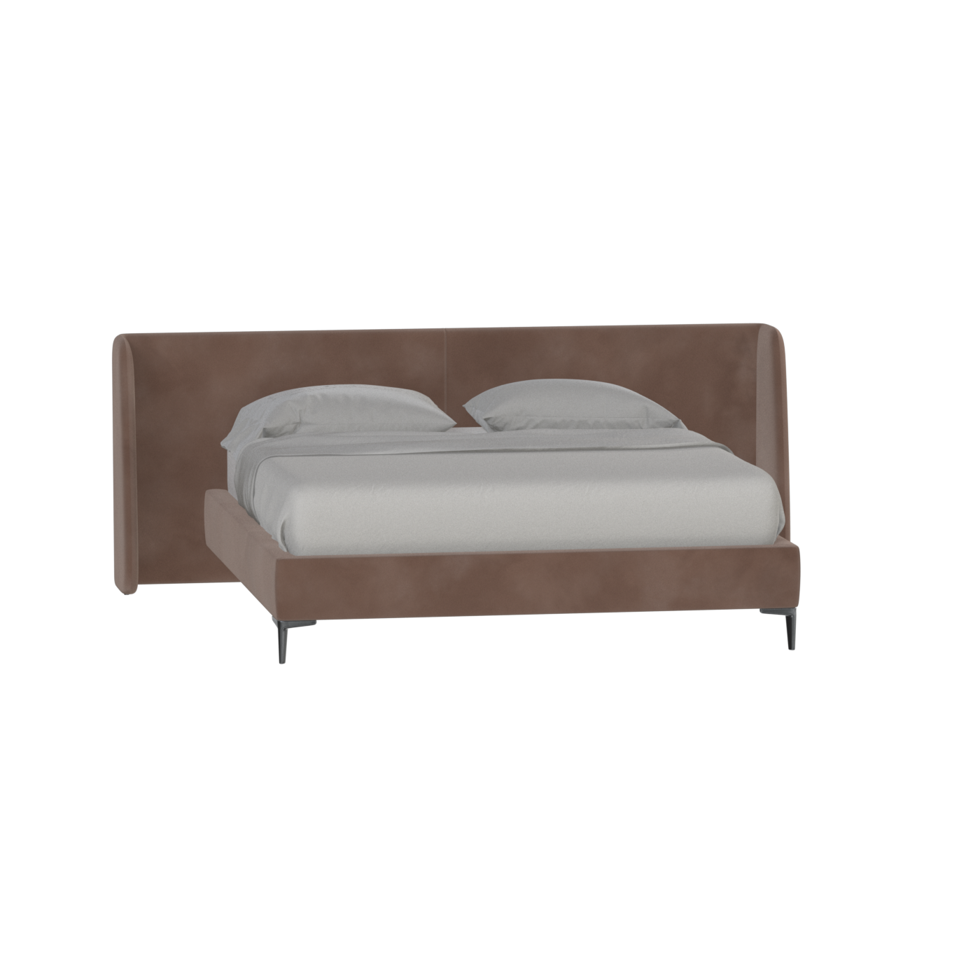 Abbey Upholstered Bed with Structured Headboard and Refined Lines
