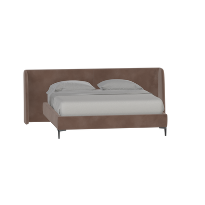 Abbey Upholstered Bed with Structured Headboard and Refined Lines