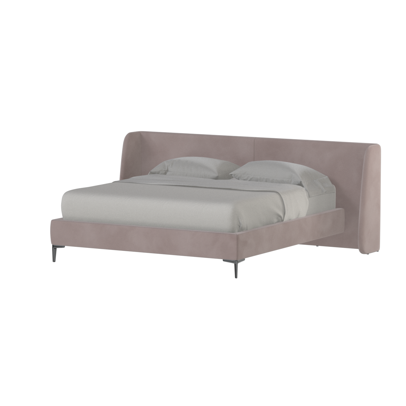 Abbey Upholstered Bed with Structured Headboard and Refined Lines