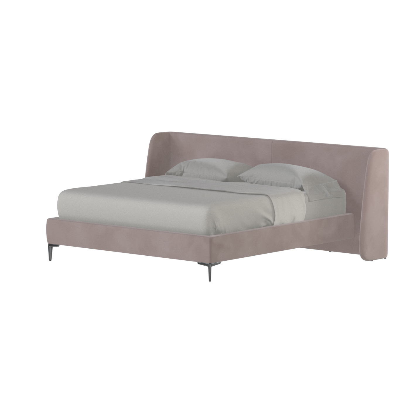 Abbey Upholstered Bed with Structured Headboard and Refined Lines