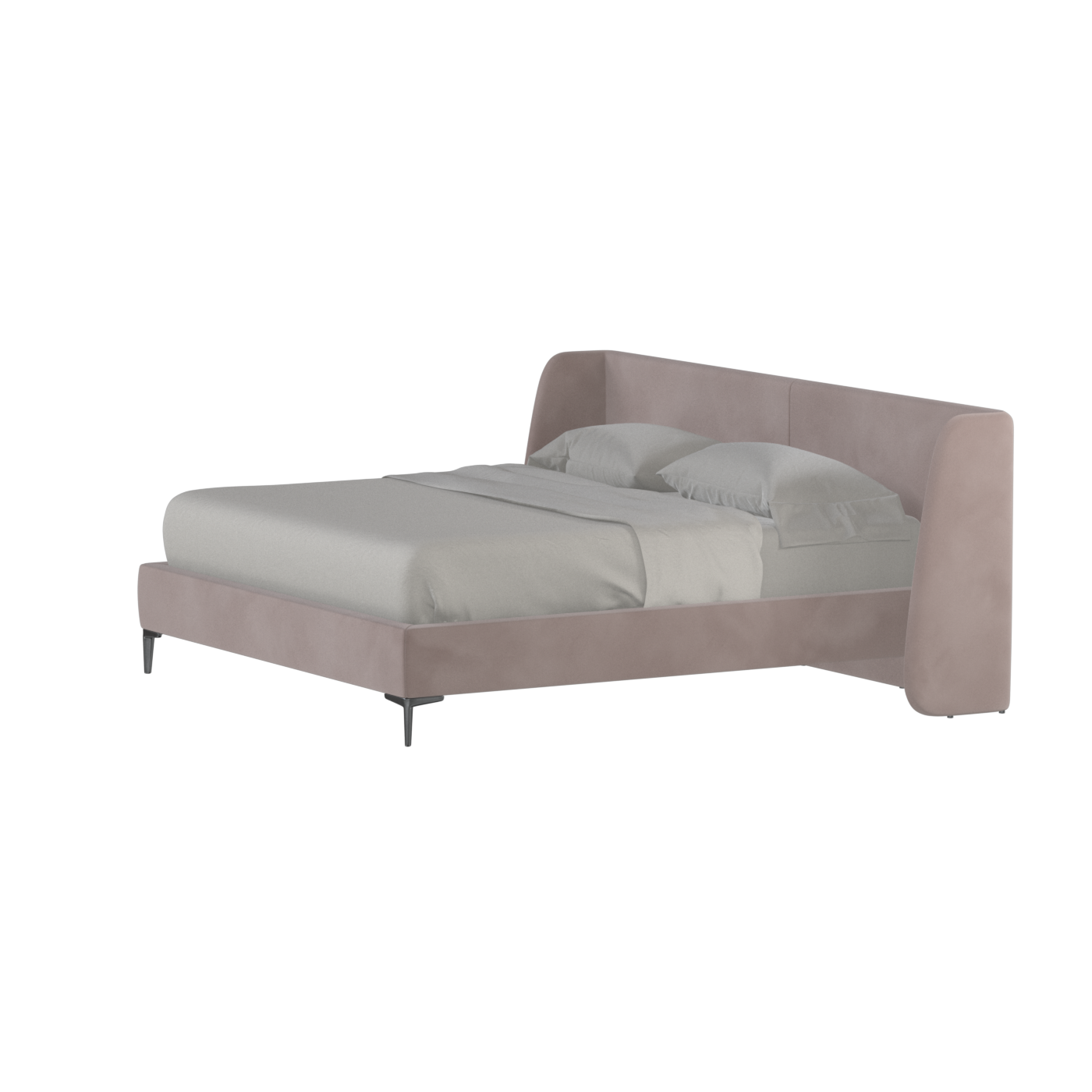 Abbey Upholstered Bed with Structured Headboard and Refined Lines