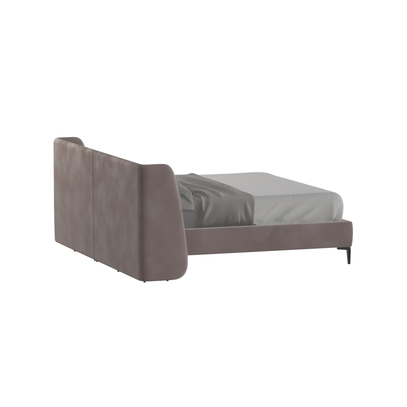 Abbey Upholstered Bed with Structured Headboard and Refined Lines
