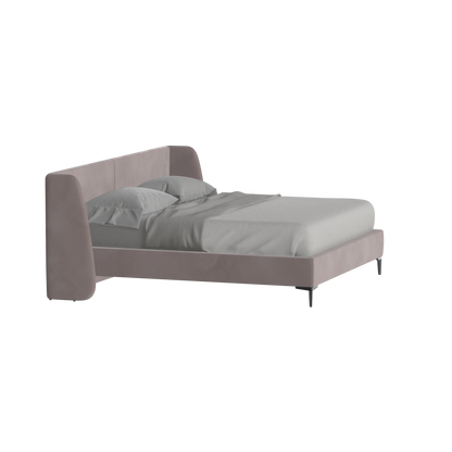 Abbey Upholstered Bed with Structured Headboard and Refined Lines