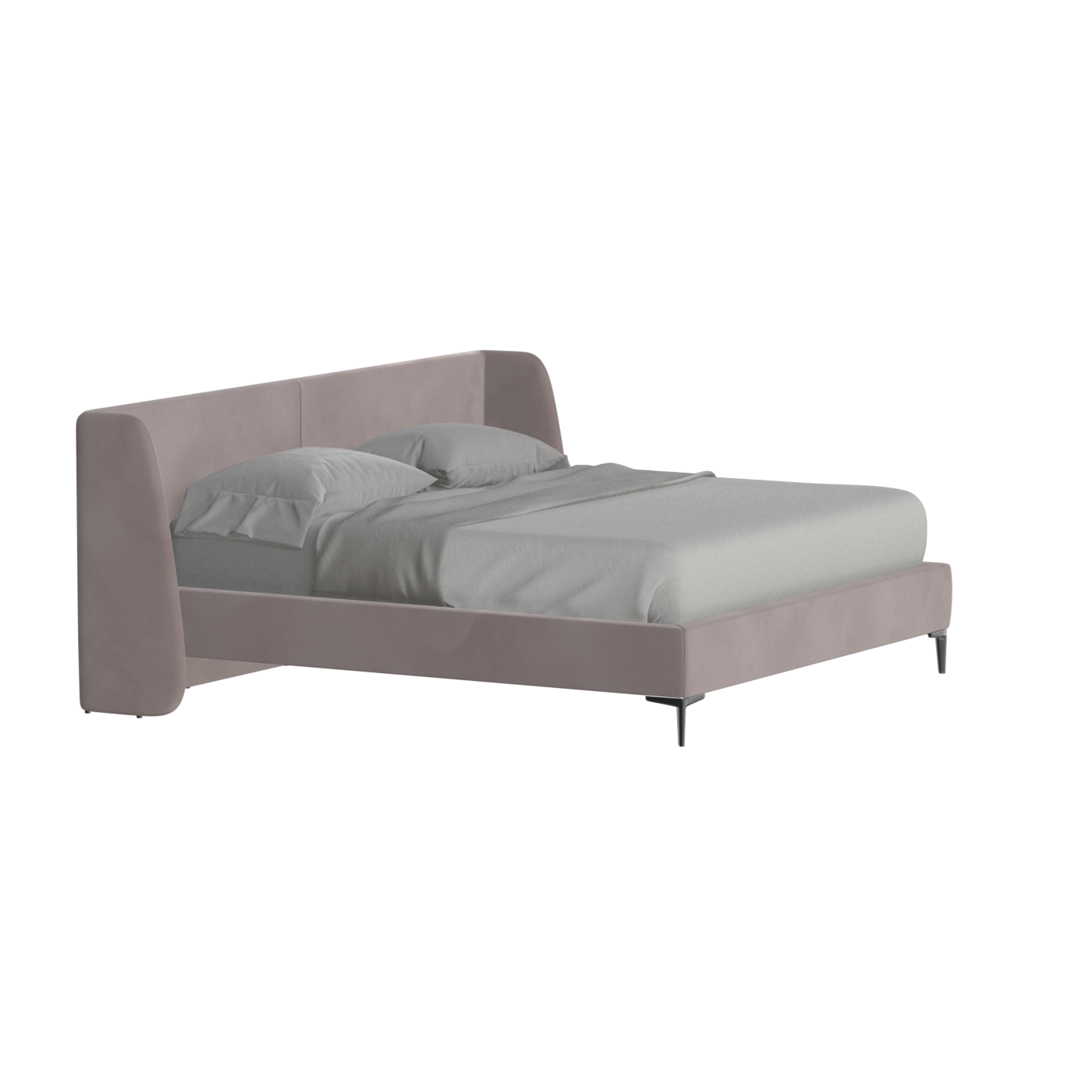 Abbey Upholstered Bed with Structured Headboard and Refined Lines