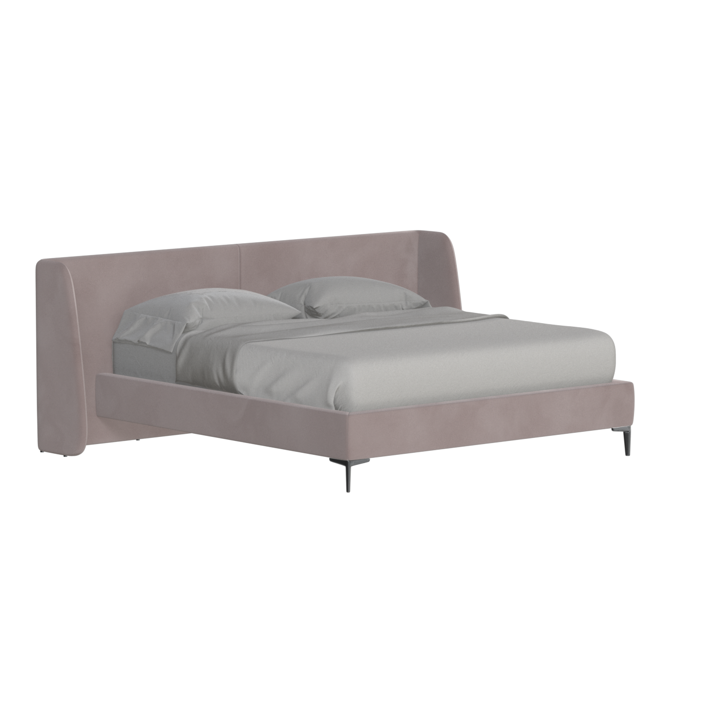 Abbey Upholstered Bed with Structured Headboard and Refined Lines