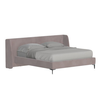 Abbey Upholstered Bed with Structured Headboard and Refined Lines