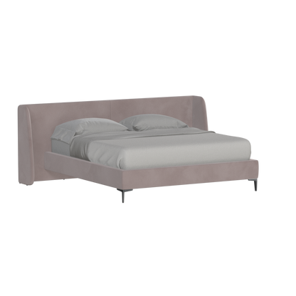 Abbey Upholstered Bed with Structured Headboard and Refined Lines