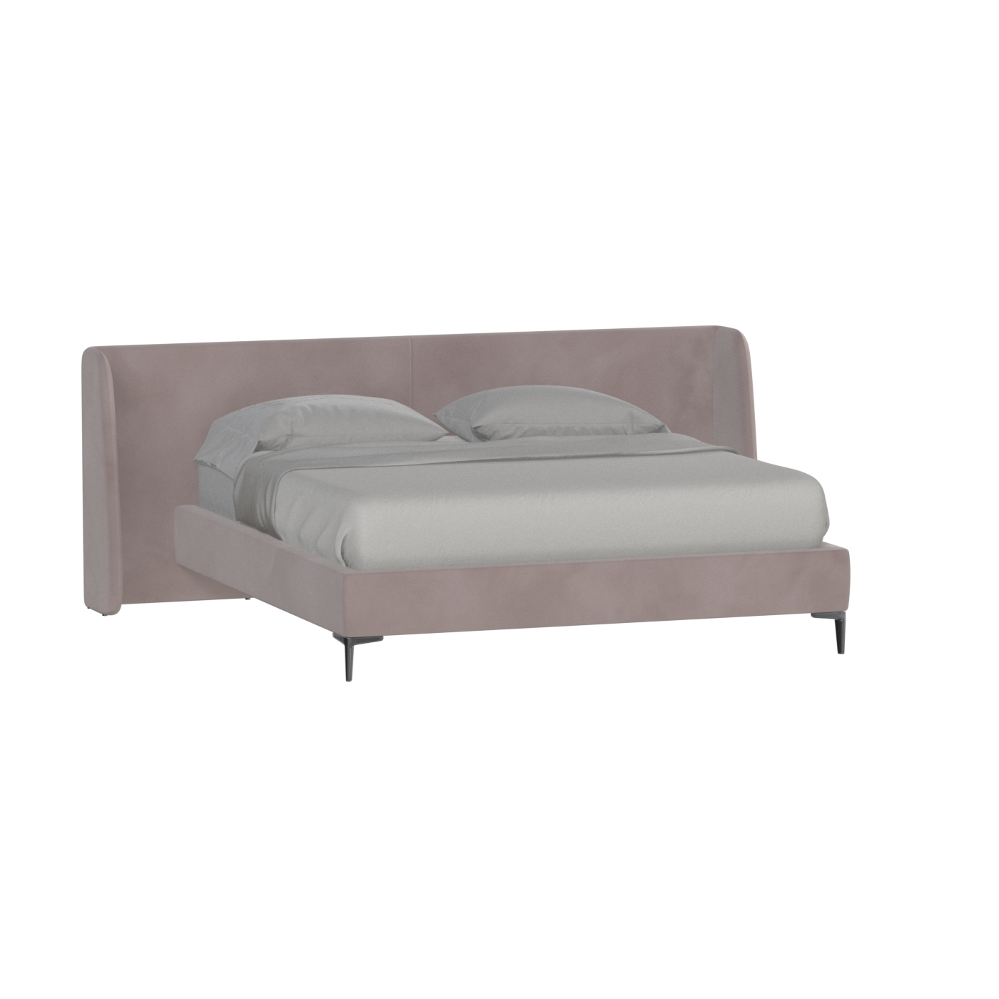 Abbey Upholstered Bed with Structured Headboard and Refined Lines