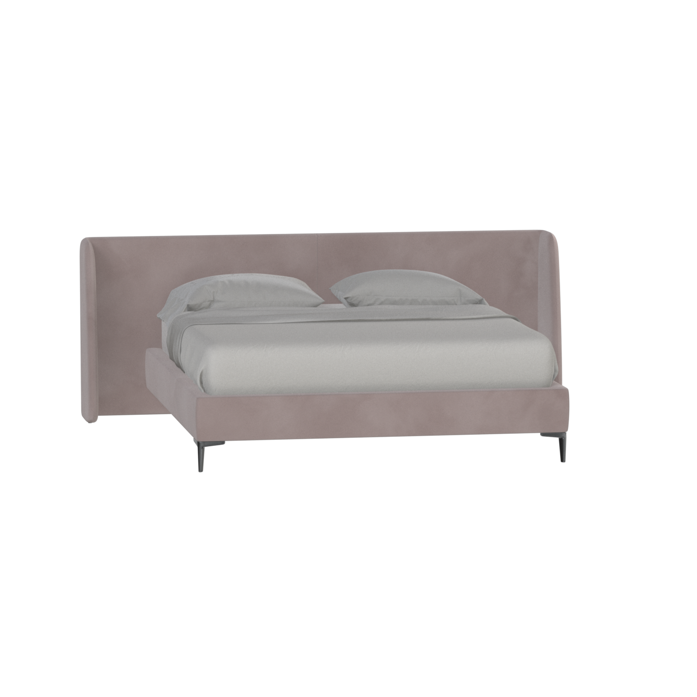 Abbey Upholstered Bed with Structured Headboard and Refined Lines
