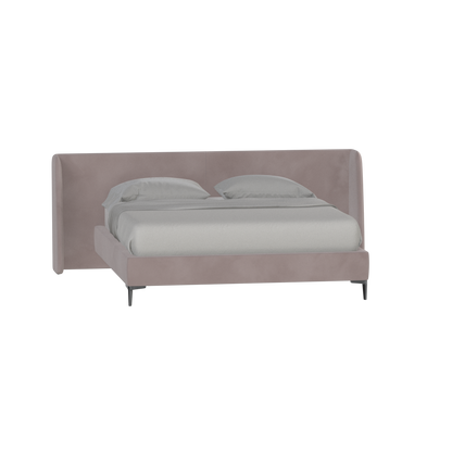 Abbey Upholstered Bed with Structured Headboard and Refined Lines