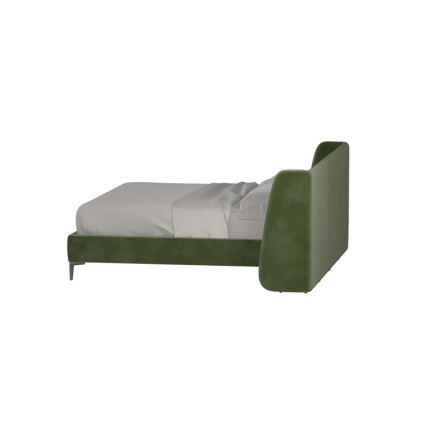 Abbey Upholstered Bed with Structured Headboard and Refined Lines