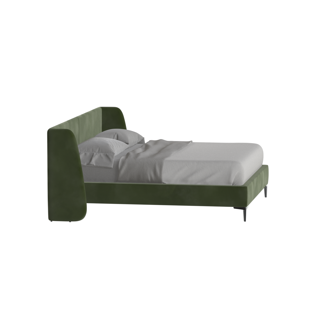 Abbey Upholstered Bed with Structured Headboard and Refined Lines