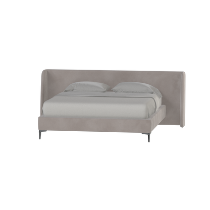 Abbey Upholstered Bed with Structured Headboard and Refined Lines