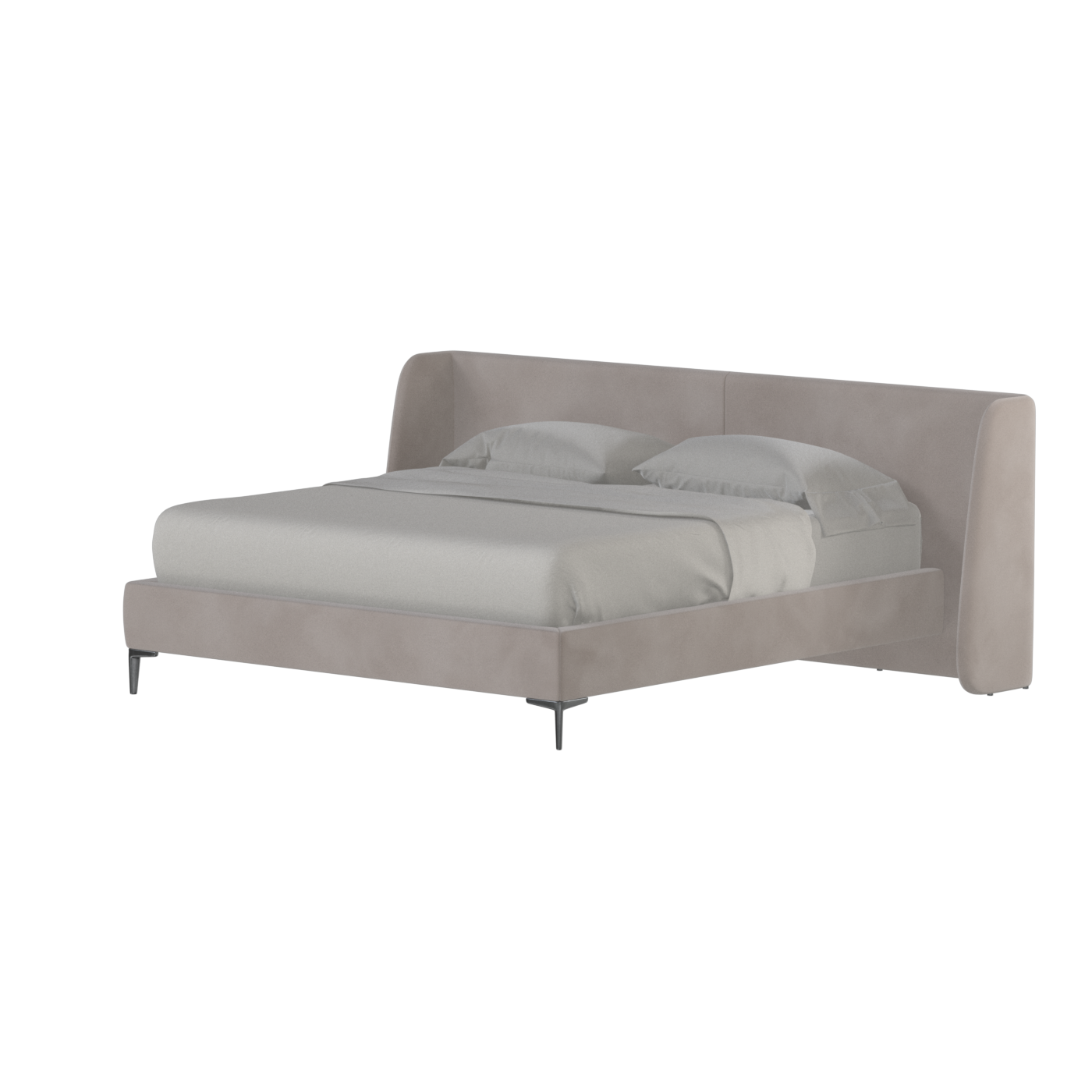 Abbey Upholstered Bed with Structured Headboard and Refined Lines