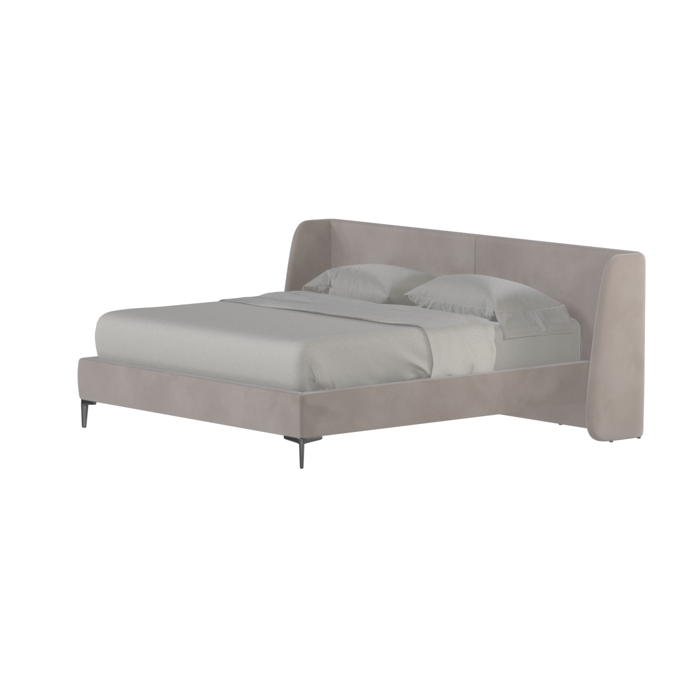 Abbey Upholstered Bed with Structured Headboard and Refined Lines