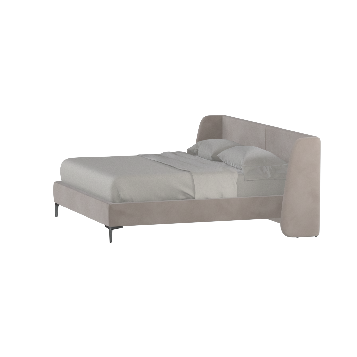 Abbey Upholstered Bed with Structured Headboard and Refined Lines