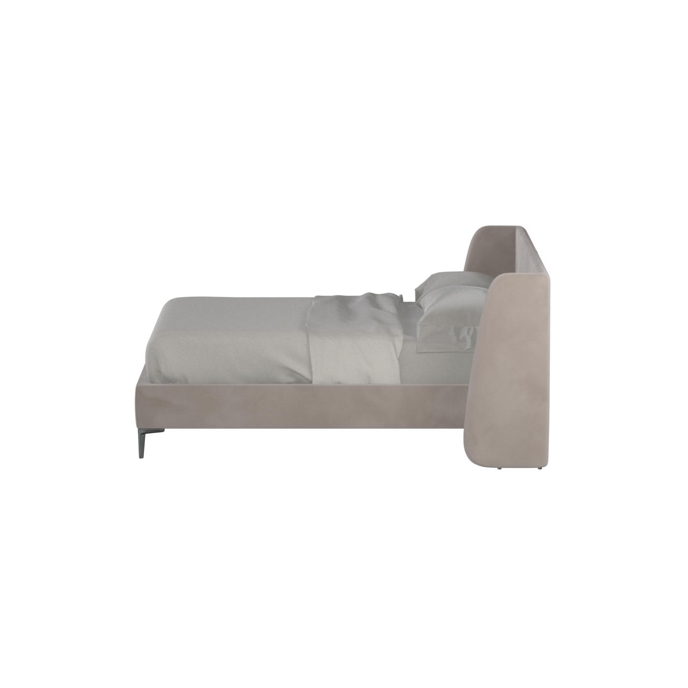 Abbey Upholstered Bed with Structured Headboard and Refined Lines