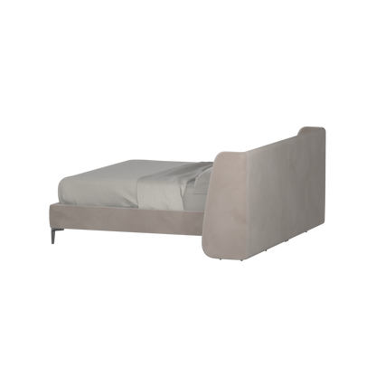 Abbey Upholstered Bed with Structured Headboard and Refined Lines