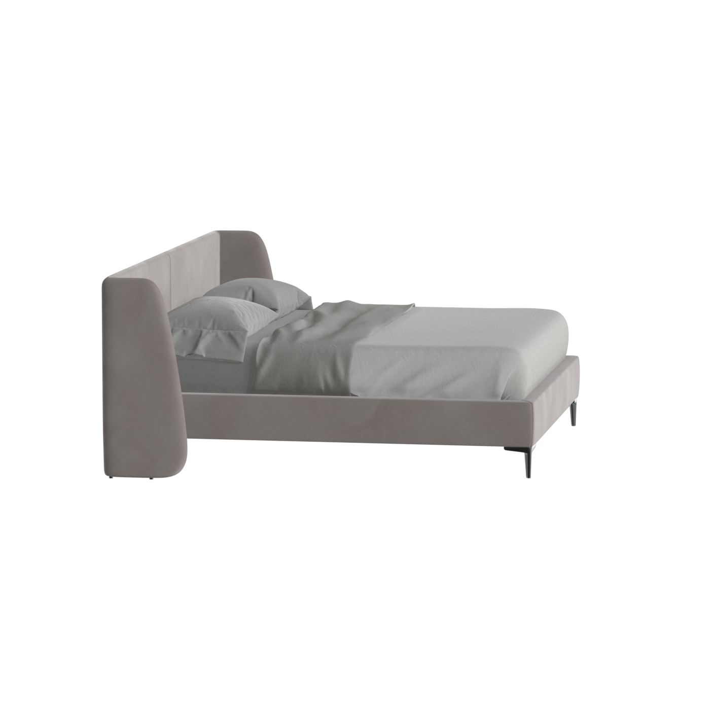 Abbey Upholstered Bed with Structured Headboard and Refined Lines