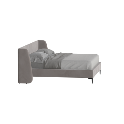 Abbey Upholstered Bed with Structured Headboard and Refined Lines