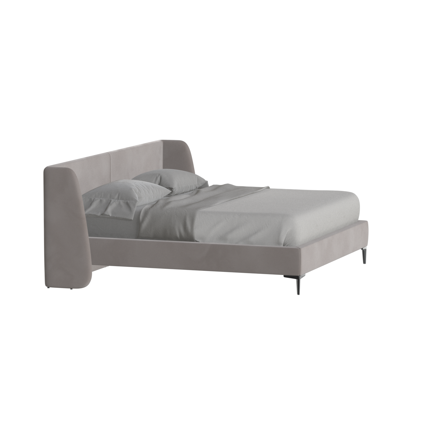 Abbey Upholstered Bed with Structured Headboard and Refined Lines