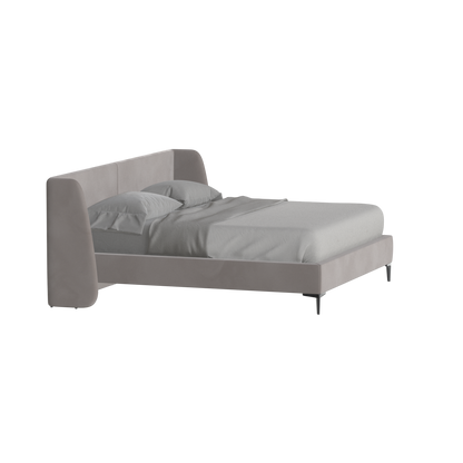 Abbey Upholstered Bed with Structured Headboard and Refined Lines