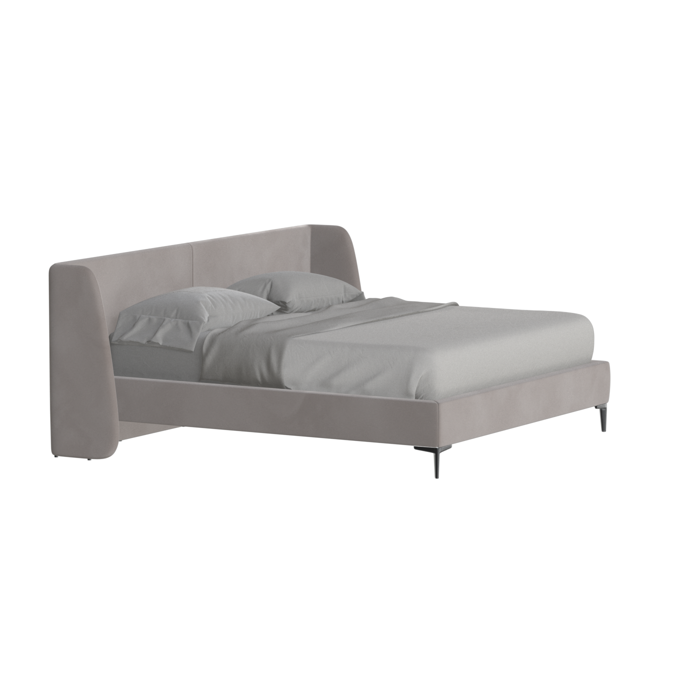 Abbey Upholstered Bed with Structured Headboard and Refined Lines