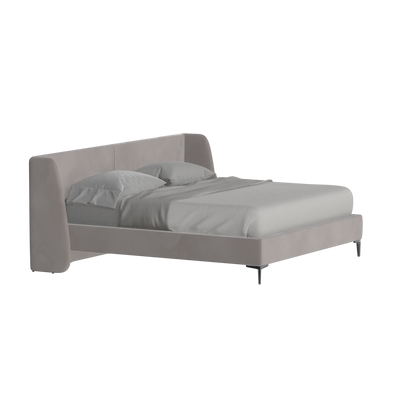 Abbey Upholstered Bed with Structured Headboard and Refined Lines