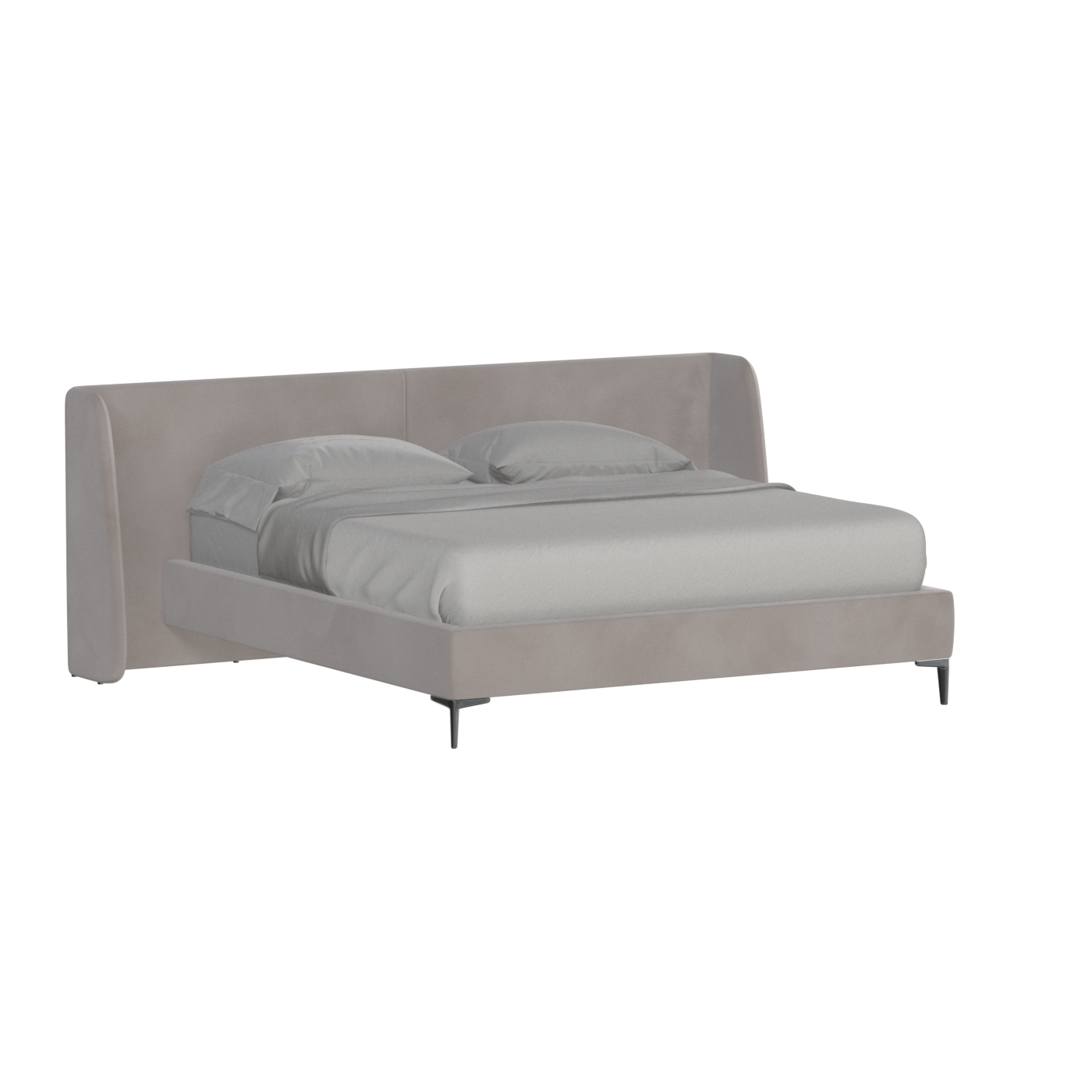 Abbey Upholstered Bed with Structured Headboard and Refined Lines