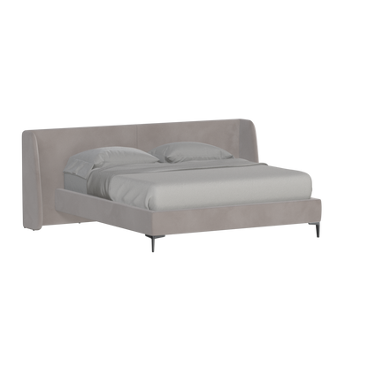 Abbey Upholstered Bed with Structured Headboard and Refined Lines