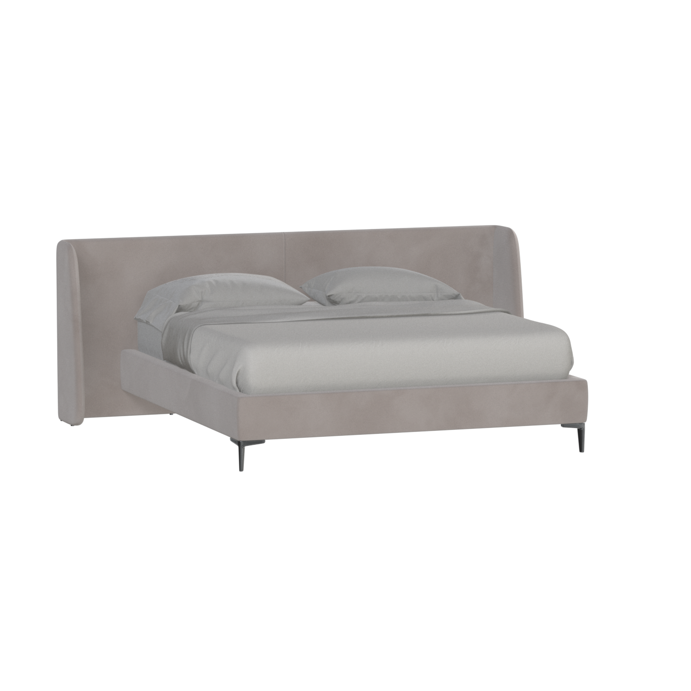 Abbey Upholstered Bed with Structured Headboard and Refined Lines