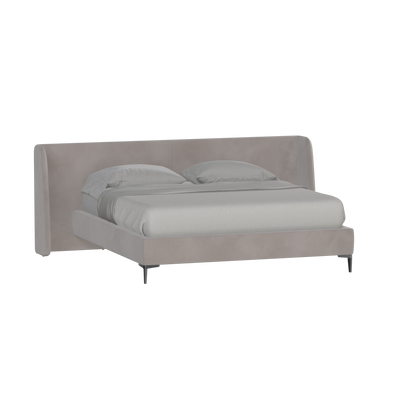 Abbey Upholstered Bed with Structured Headboard and Refined Lines