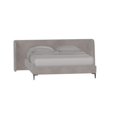 Abbey Upholstered Bed with Structured Headboard and Refined Lines