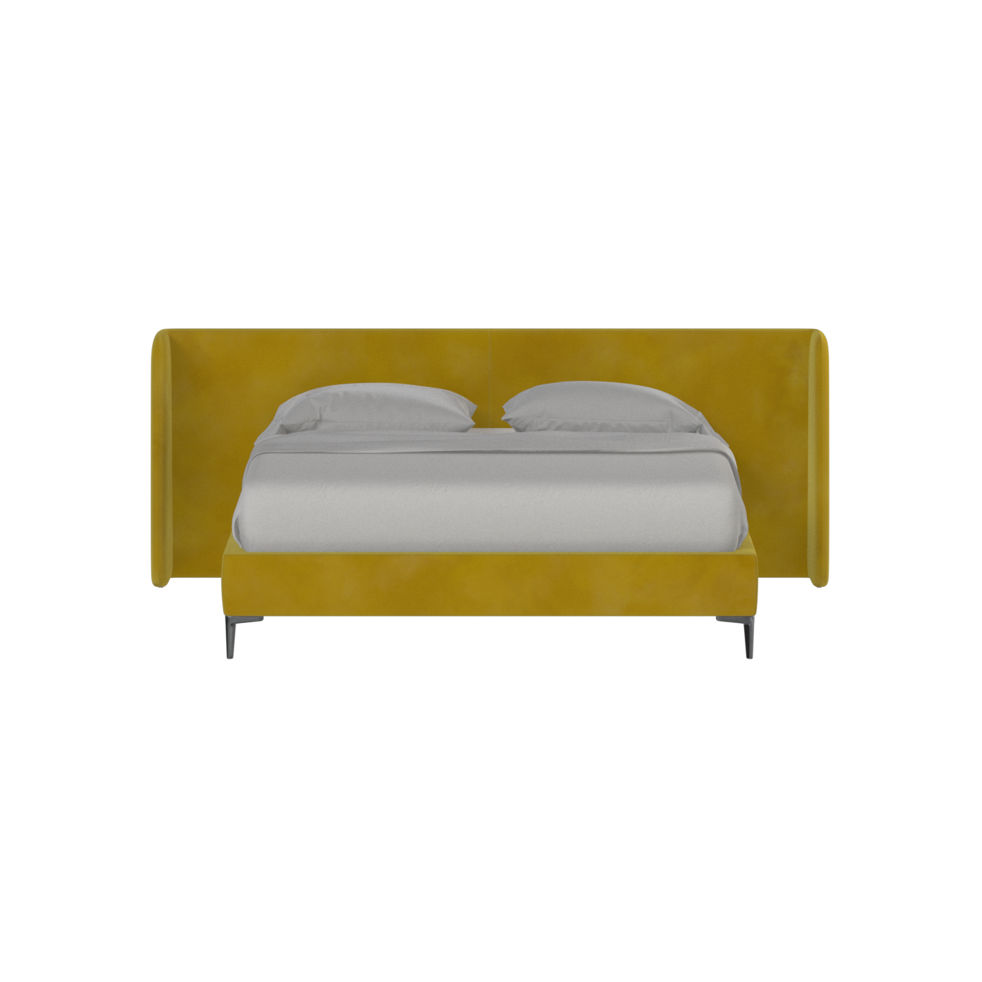 Abbey Upholstered Bed with Structured Headboard and Refined Lines