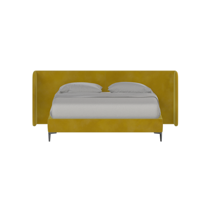 Abbey Upholstered Bed with Structured Headboard and Refined Lines