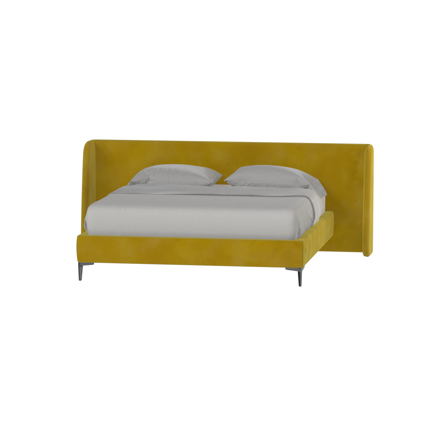 Abbey Upholstered Bed with Structured Headboard and Refined Lines