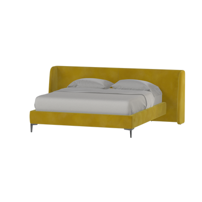 Abbey Upholstered Bed with Structured Headboard and Refined Lines