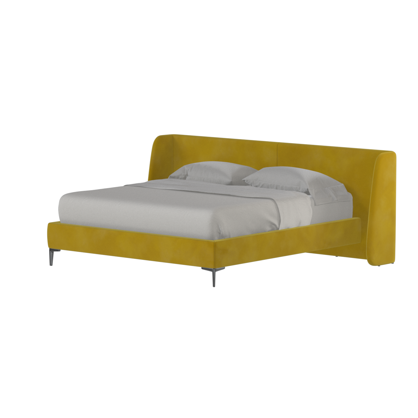 Abbey Upholstered Bed with Structured Headboard and Refined Lines