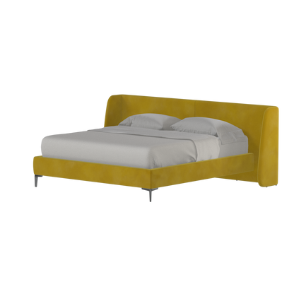 Abbey Upholstered Bed with Structured Headboard and Refined Lines